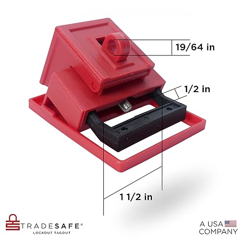 TRADESAFE Circuit Breaker Lockout Device, 10 Pack, 120/277 Volt, Clamp-on Single Pole Breaker Lock Out Device, OSHA Compliant, Premium Grade, Medium - Poueer