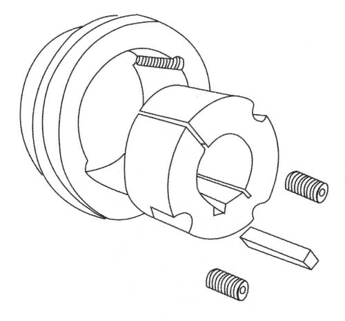 Ametric® WHTL.3020 Metric Weld-On-Hub for 3020 Taper Lock Bushing mm Outside Diameter (A), 50 mm Thichness (D) (Mfg Code 1-010) - Poueer