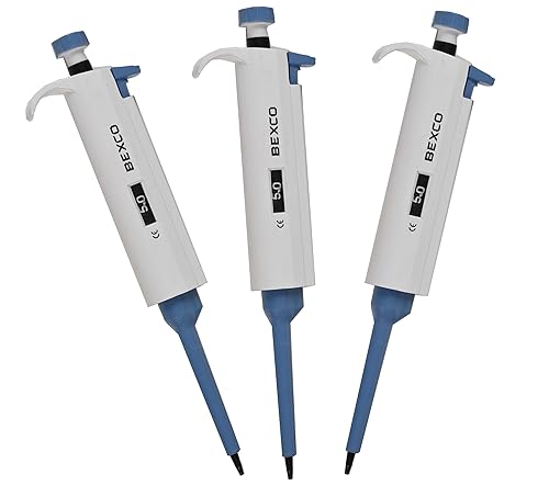 Set of 3 Micropipette Variable Volume 5-50 ul,10-100 ul,100-1000 ul Total 3 no. Combo Pack of Adjustable Volume Single Channel pipettes - Poueer