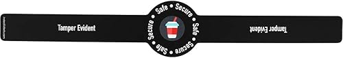Safe Secure Tamper Evident Proof Seals for Food Safety - to-Go Drink Stickers with Secure, Easy to Peel Stickers, 1 x 9 Inch, 500 Total Labels on a Roll - Poueer