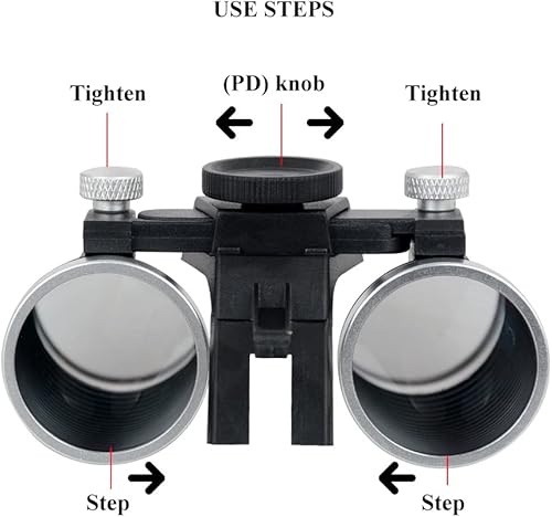 5W Binocular Loupes Glasses Headband Magnifier 2.5X 3.5X Dental Binocular Magnifier LED Head Light Lamp for Magnification Binocular Loupes Dentist Surgical Headlight Lab Equipment (3.5X) - Poueer