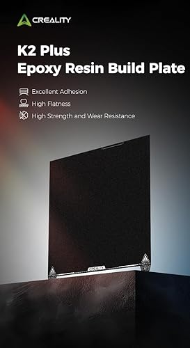 Creality Upgraded K2 Plus Epoxy Resin Build Plate (370 * 370mm), Without Magnetic Flexible Steel Plate, Excellent Adhesion, High Flatness, 3D Printer Platform for K2P - Poueer