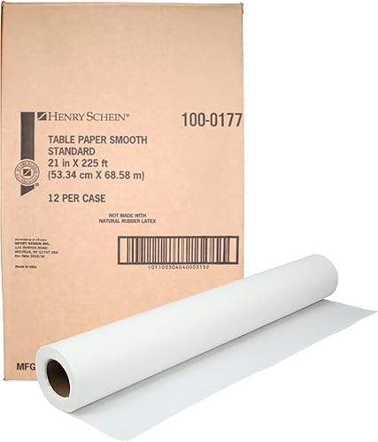 Exam Table Paper Smooth 21 inch x 225 Feet- White, Smooth, Disposable Paper for Patient Protection - 12 Rolls/CS - Poueer