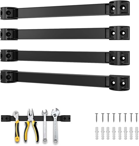 Magnetic Tool Holder, Magnetic Strips Tool Magnet Bar PVC Coated for Garage Tool Organizer (12IN-10 PACK) - Poueer