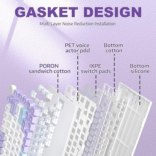 ATTACK SHARK X820ULTRA Wireless Gaming Mechanical Keyboard with TFT Smart Display&Knob,Side Printed PBT,Gasket Mounted 75% TKL Keyboard,BT5.0/2.4GHz/USB-C,RGB Backlit（White Contour,Shark Switch - Poueer