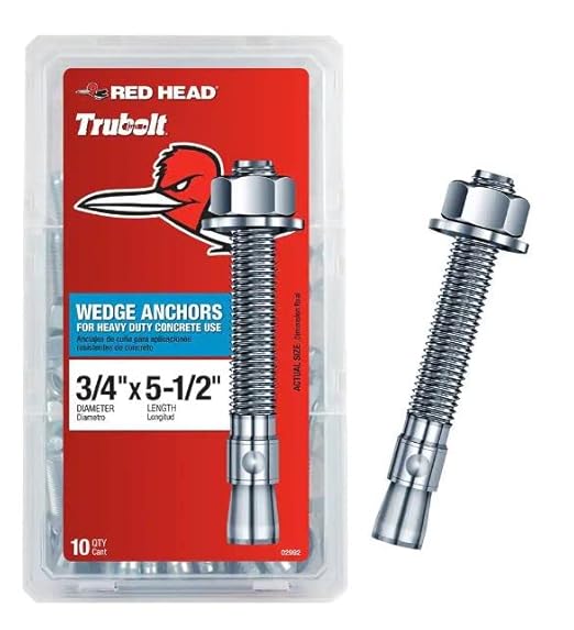 Red Head 3/4 in. x 5-1/2 in. Wedge Anchor 10CT - Poueer