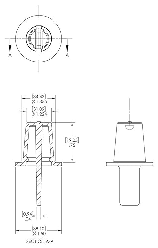 Caplugs CPT-15 CPT Series, Plastic Center Pull Tab Tapered Plug, LD-PE, Flange OD 1.50' Plug ID 1.355', Red, Pack of 20 (ZCPT15Q1) - Poueer