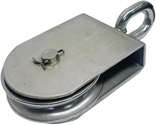 Marine 4' Sheave Square Block 5/8' Rope Wire Pulley 2000Lb WLL Stainless Steel - Poueer