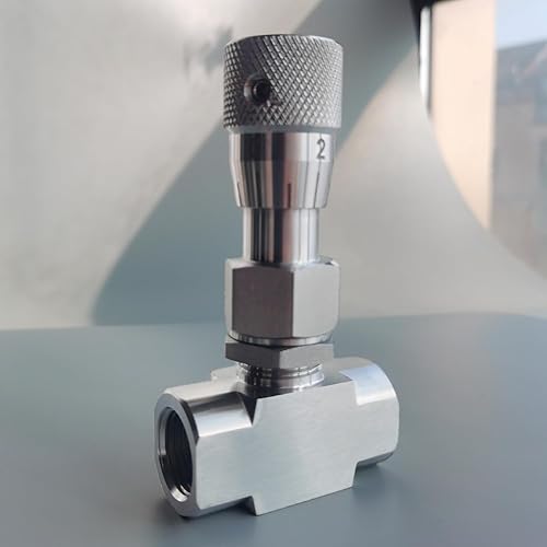 Needle valve 1/2' NPT, 10mm orifice, Micro flow control valve, Accurate dials, stainless steel, Regulating Valve, Instrument Gauge - Poueer