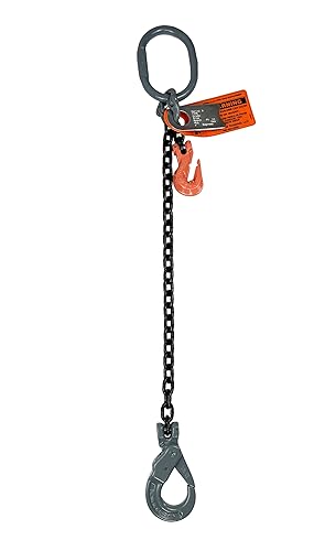 Chain Sling - 3/8' x 6' Single Leg with Positive Locking Hook with Adjuster - Grade 100 - Poueer