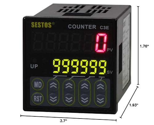 Digital Counter C1S-R-220 AC 100-240V Maximum Speed 5kcps. NPN and PNP inputs can be Switched. Input Signal: Input, Pause, Reset. Output: Relay - Poueer
