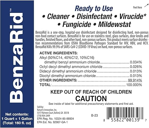 Pro Mold Killer Fungicide Disinfectant including Aspergillus Niger (Black Mold) H5N1 Pack | Multi-Purpose Fungicide, Mildewstat, Disinfectant, Virucide | EPA Reg. 1 Gal + 32 oz. - Poueer