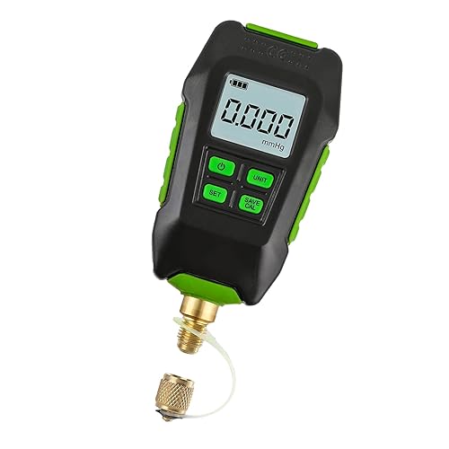 Micron Gauge, Digital Vacuum Gauge Professional Micron Meter with Large Backlit Display for Atmospheric Environment - Poueer