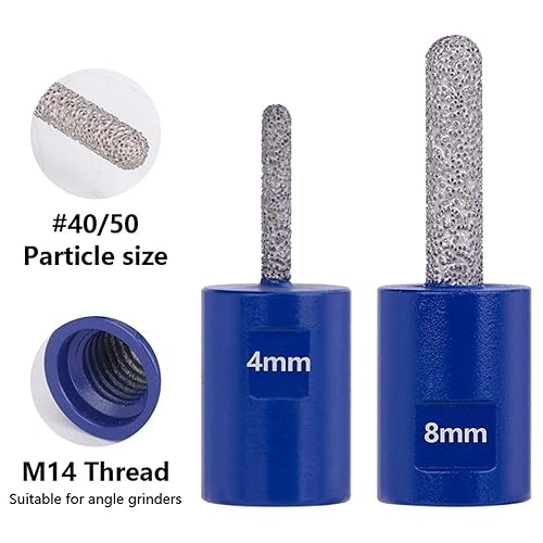 M14 Diamond Milling Bit 4/6/8mm Milling Tile Marble Concrete Hole Saw Masonry Drilling Crowns Construction Tools 1Pcs(25x4) - Poueer