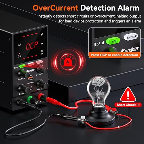 DC Power Supply Variable, 30V 10A Adjustable Switching Regulated DC Bench Power Supply with Intelligent Charging Mode, 18W USB Interface, Precision Encoder Knob (Black) - Poueer