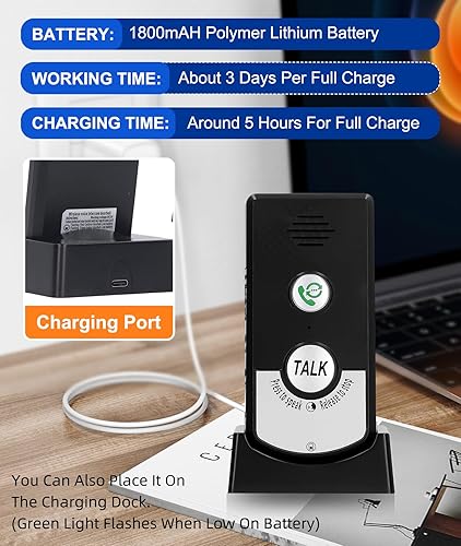 2 Way Voice Intercom - Super Long Range Wireless Intercom System for Home - Poueer