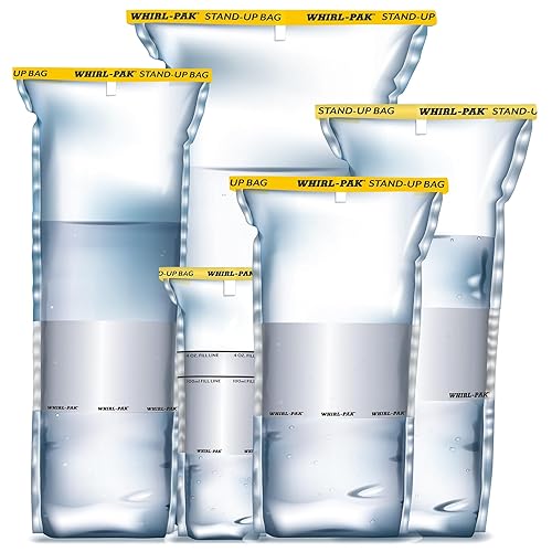 Nasco Whirl-Pak B01364WA Stand-Up Bag, 18.5 cm Length x 7.5 cm Width, 118 mL Capacity (Pack of 500) - Poueer