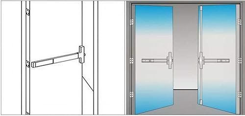 Door Push Bar Handles, Heavy Duty Commercial Grade Exit Device, Stainless Steel, 27 inches - Poueer