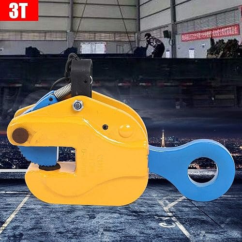 Vertical Plate Lifting Clamp 6600lbs 3T Lifting Clamp with Lock Hoist Hook Chain Industrial Steel Plate Clamp Sheet Metal Lifting Clamp Plate Lifting Clamp Handling Lifting Equipment - Poueer