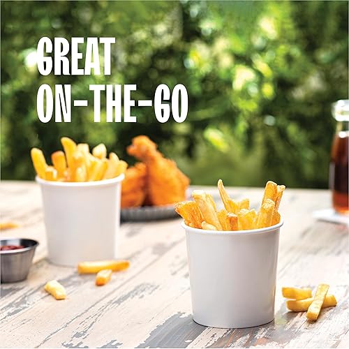 Stack Man Paper Food Container with Lid, Insulated Paper Food Cup with Paper Vented Lid, Hot or Cold to Go Containers - Poueer