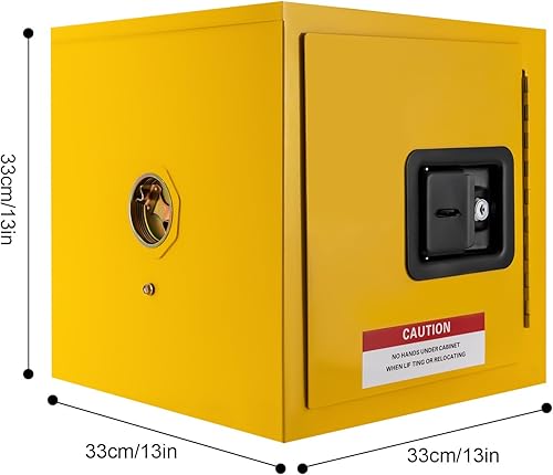 12 Gallon Flammable Storage Cabinet Hazardous Storage Cabinet Fire Safety Manual Door Cabinet Galvanized Steel Safety Cabinet for Commercial Industrial and Home Use, 17'L x 17'W x 22'H - Poueer