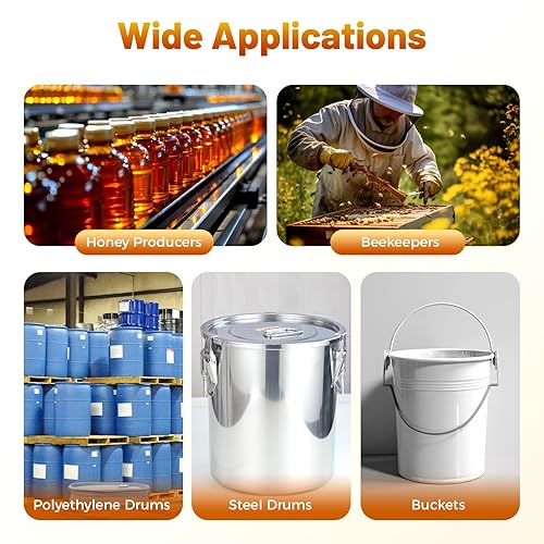 5 Gallon Insulated Pail Heater Honey Heating Blanket with Digital Display, 110V 400W Electric Honey Bucket Heater, 68-230℉ Bee Honey Warming Blanket for Honey Producers and Beekeepers - Poueer