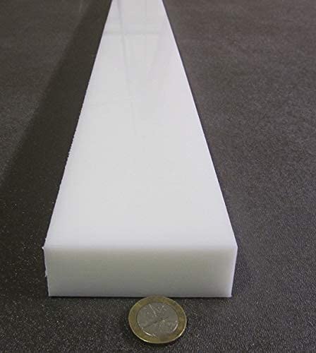 White HDPE (High Density Polyethylene) Rectangular Bar 1.00' (1') x 3.00' (3') x 48' 1 pc - Poueer