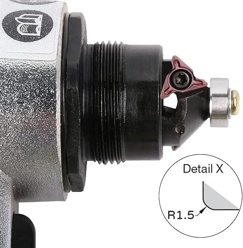 Mini Pneumatic Chamfering Machine,JIUNENG Metal Edge Beveler with Replace Blades 8pc（C 45 Degree/R1.5 Arc) and Bearings 4pc - Poueer