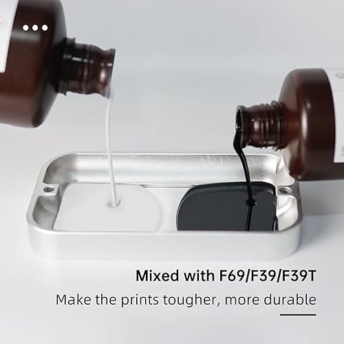 RESIONE Tough 3D Printer Resin, Not Brittle ABS Like Tough & Rigid 3D Resin for LCD 3D Printing UV 405nm (M58 Grey 1KG) - Poueer