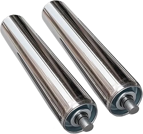 2 Pieces Conveyor Rollers - Galvanized Steel, 6 8 12 16 20 22 24 36 Inch Length Durable Roller for Conveyor for Logistics, Coyote Rollers for Fence Top(2pcs Dia-1.5in/38MM,L-5.9in/150MM) - Poueer