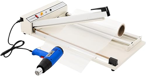 Heat Sealer Machine 24Inch, 530W Powerful Heater Packaging Sealing Machine with 1500W Heat-gun, Temperature Adjustable Wrap Bag Sealers - Poueer