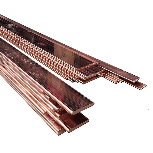 Copper Bus Bar 5mm x 10mm x 5.91 inch / 150mm, 1Pcs C110 Pure Cu Copper Flat Buss Bar Stock - Poueer