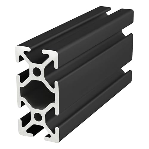 8020, 25-2550, 25 Series 25mm x 50mm T-Slotted Aluminum Extrusion DIY Extruded Linear Slot Bar Rail Metric 80/20 (Black Anodize, 1830mm Long) - Poueer