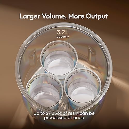 Resiners Resin Bubble Remover Airless Pro, 3 Min Remove 99.99% Bubbles, 99kPa Vacuum Chamber (20L/min), 3.2L Big Capacity for All Epoxy Resin,UV Resin,Silicone,Art Crafts,Jewelry Making (Patented) - Poueer
