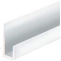 CRL Brite Anodized Aluminum 3/16' 'J Channel - 12 ft Long - Poueer