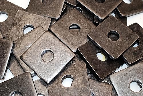 (10) Plain Steel 3/4 x 2-3/4 Square Plate Washers 5/16 Thick Unplated - Poueer