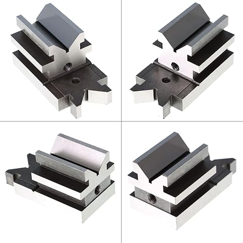 3-1/2 x 1-7/8 x 1-7/8 Accuracy V Block with Clamp Set, All Angle Hardened Steel Multi-use Gauge Gage Machinist Tool Fit for Drilling, Milling and Grinding Operations - Poueer