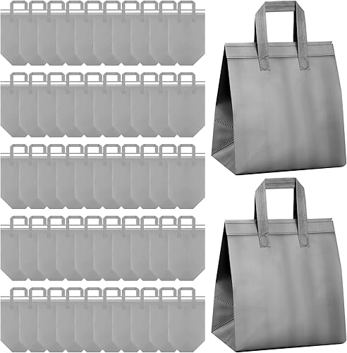 Hushee 200 Pcs Insulated Take out Bags Bulk Thermal Insulation Take Away Bags Disposable 10.24x11.02x6.69 Inch for Grocery Lunch Hot Cold Frozen Food Delivery Shipping Cooler(Black) - Poueer