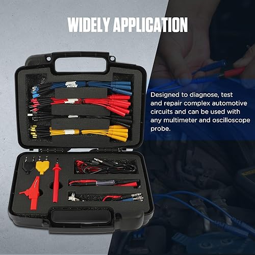 104PCS Automotive Circuit Test Leads Kit Electrical Breakout Leads Automotive Kit Multimeter Test Leads Kit with Alligator Clips,Banana Plug Test Lead,Oscilloscope Probe - Poueer