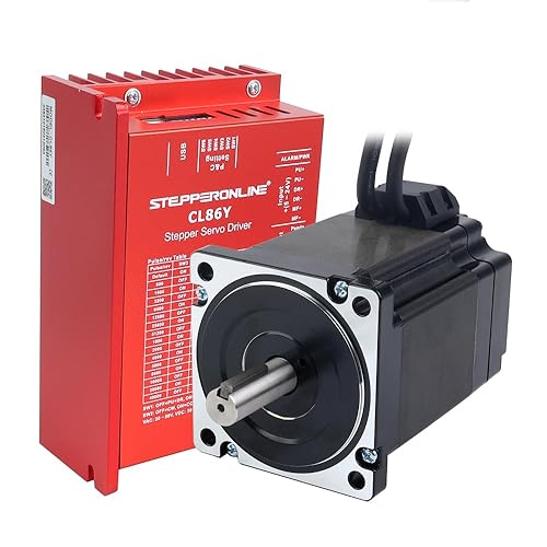 STEPPERONLINE Closed Loop Stepper Motor 1 Axis CNC KIT 6.5 Nm/920.48oz.in 6.0A Nema 34 Motor with 1.5m Cables & 0-8.5A 20-80VAC/30-110VDC Driver CL86Y - Poueer