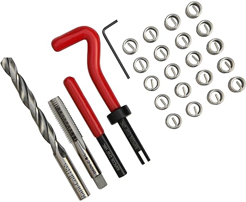 7/16-14 UNC Thread Repair Helicoil Kit, HSS M2 Tap & Drill, SS 304 Wire Inserts - Made in India - Poueer