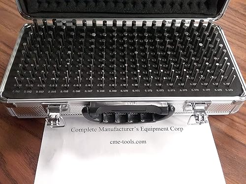 Pin Gage Set M1(-) 0.061-0.250',190 pins,-0.0002' Minus Metal case-707A-MC-new - Poueer