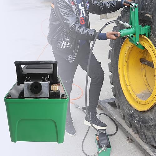 10,000 PSI Hydraulic Pump,Hydraulic Foot Pump(Single Acting),Air Actuated Treadle Foot Pump Green - Poueer