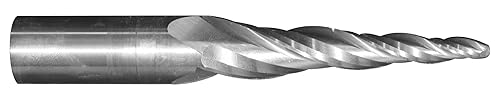 3/16' Tip Dia. x 3/4' Flute Length - Solid Carbide Tapered End Mill - 3 Degree Per Side, Ball End - Poueer