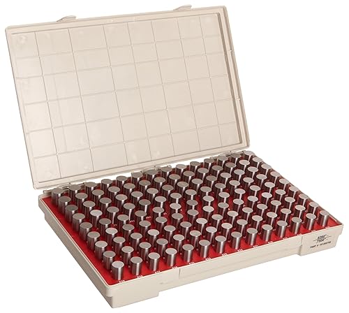 Vermont Gage Steel No-Go Pin Gage Set, Tolerance Class ZZ, 0.0610 - 0.2500' Gage Diameter (Set of 190) - Poueer