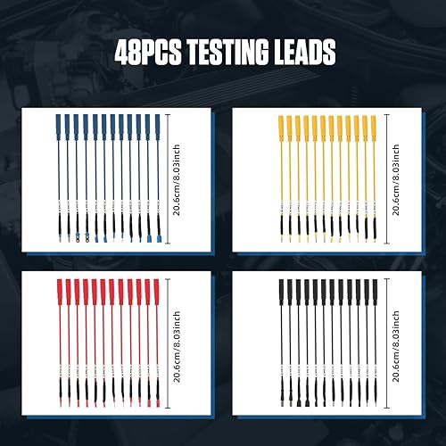 104PCS Automotive Circuit Test Leads Kit Electrical Breakout Leads Automotive Kit Multimeter Test Leads Kit with Alligator Clips,Banana Plug Test Lead,Oscilloscope Probe - Poueer