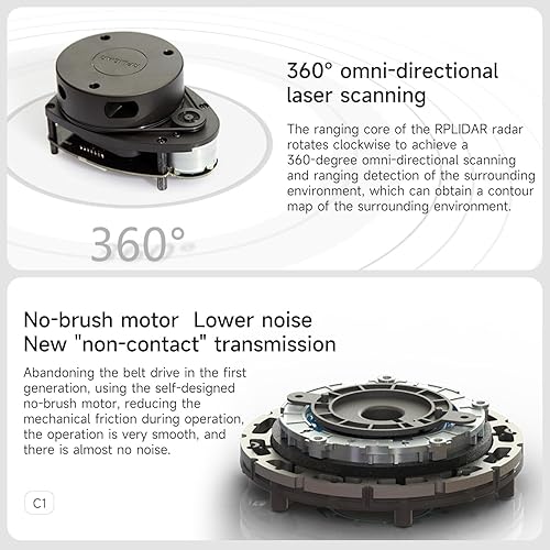 Yahboom Silan Lidar Sensor ROS Robot TOF Range Navigation 3D Scanner Laser Measurement Tool RPLIDAR A1 C1 (RPLIDAR C1) - Poueer