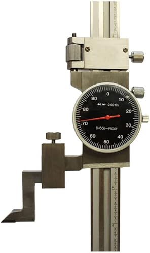 12'' BLACK DIAL Shockproof Dial Height Gage Gauge Stainless .001 Grad - Poueer