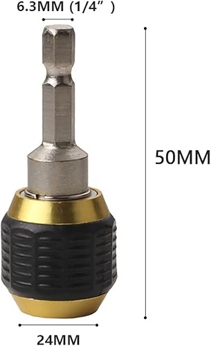 2pcs 50/60mm Drill Chuck Screwdriver Impact Driver Adapter Quick Change Keyless Drill Bit Chuck Hex Shank Adapter Converter Tool Chuck(50mm) - Poueer