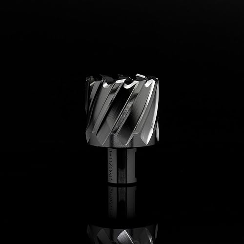OSCARBIDE Annular Cutter 1-11/16 inch Cutting Diameter,1 inch Depth of Cut,3/4 inch Weldon Shank 2 Flat Mag Drill Bit with Pilot Pin for Magnetic Drill Press,1 Piece - Poueer
